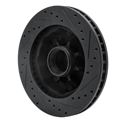R1 Concepts R1 71-95 Chevrolet P20 Front Left Drilled & Slotted Black Brake Rotor