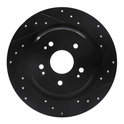 R1 Concepts R1 15-25 Acura TLX Rear Right Drilled & Slotted Black Brake Rotor