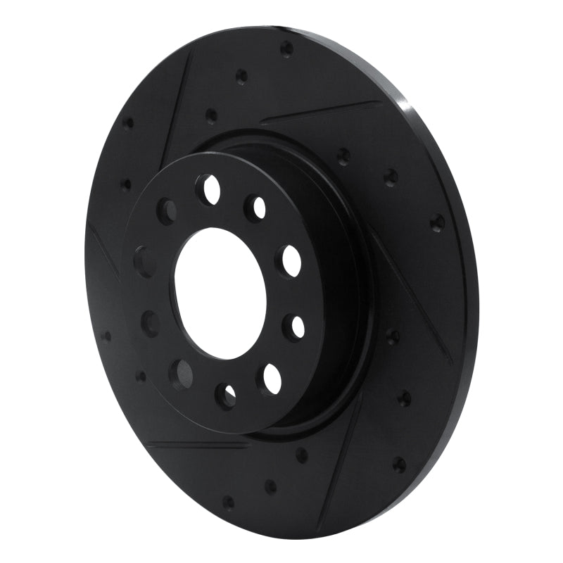 R1 Concepts R1 15-25 Alfa Romeo Tonale Rear Left Drilled & Slotted Black Brake Rotor