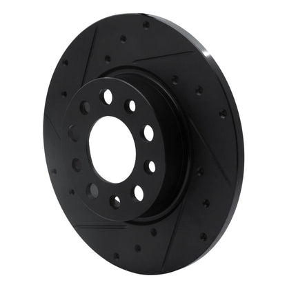 R1 Concepts R1 15-25 Alfa Romeo Tonale Rear Left Drilled & Slotted Black Brake Rotor