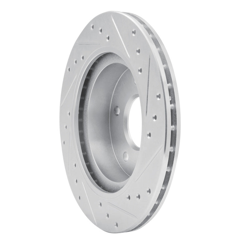 R1 Concepts R1 87-89 Nissan 300ZX Turbo Rear Left Drilled & Slotted Silver Brake Rotor