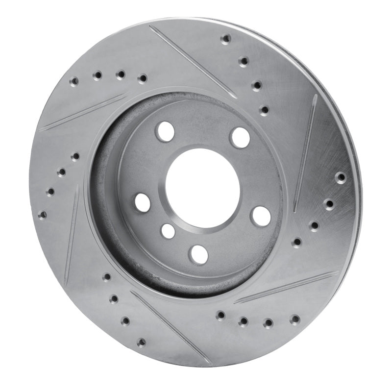 R1 Concepts R1 14-24 Mini Cooper (Excl Clubman) Front Left Drilled & Slotted Silver Brake Rotor
