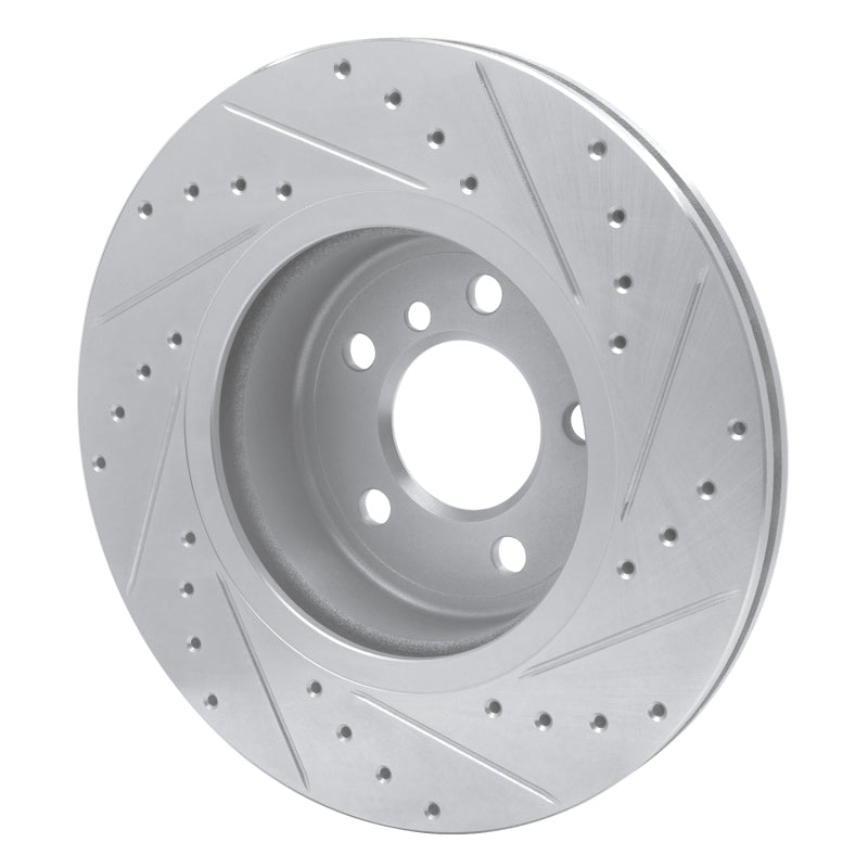 R1 Concepts R1 11-16 BMW 528I xDrive Front Left Drilled & Slotted Silver Brake Rotor