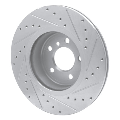 R1 Concepts R1 11-16 BMW 528I xDrive Front Left Drilled & Slotted Silver Brake Rotor