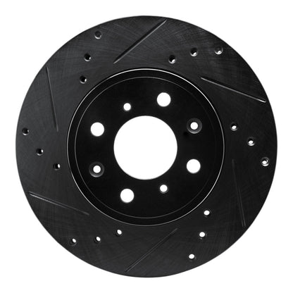 R1 Concepts R1 15-20 Honda Fit (USA/Canada) Front Left Drilled & Slotted Black Brake Rotor