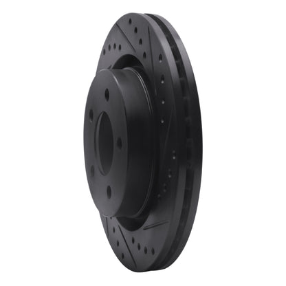 R1 Concepts R1 99-04 Chrysler 300M Front Right Drilled & Slotted Black Brake Rotor