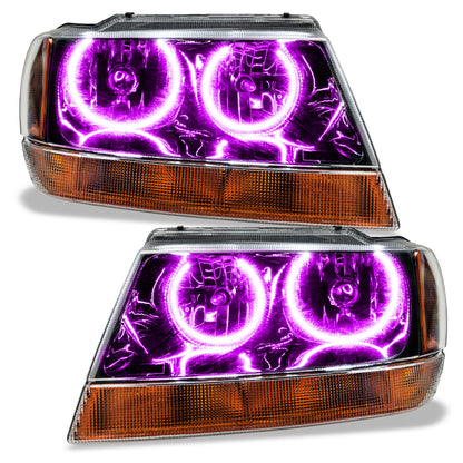 ORACLE Lighting Oracle 99-04 Jeep Grand Cherokee SMD HL - Black - ColorSHIFT w/ Simple Controller