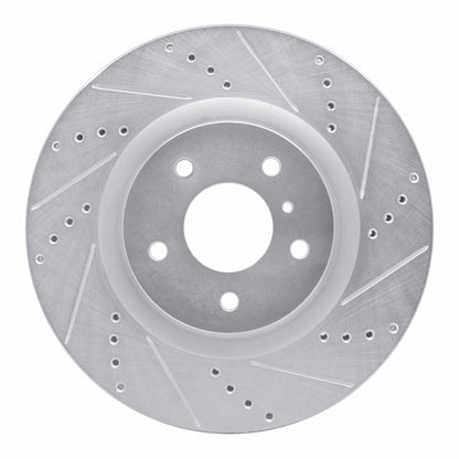 R1 Concepts R1 03-08 Infiniti G35 Front Right Drilled & Slotted Silver Brake Rotor