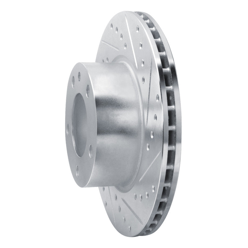 R1 Concepts R1 82-88 BMW 528E Front Right Drilled & Slotted Silver Brake Rotor