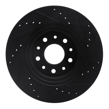 R1 Concepts R1 05-09 Ford Freestyle Front Left Drilled & Slotted Black Brake Rotor