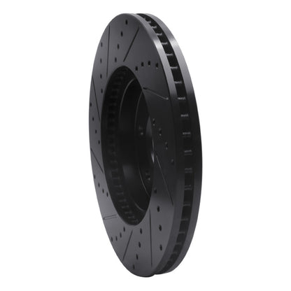 R1 Concepts R1 06-09 Chevrolet Trailblazer Front Right Drilled & Slotted Black Brake Rotor