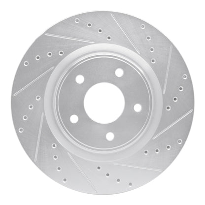 R1 Concepts R1 14-19 Nissan Rogue Front Right Drilled & Slotted Silver Brake Rotor