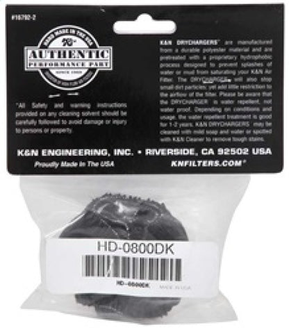 K&N Engineering K&N Drycharger Air Filter Wrap HD-0800 Black