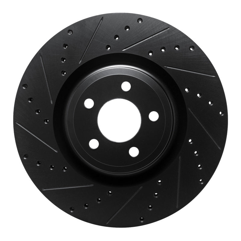 R1 Concepts R1 20-25 Ford Police Interceptor Utility Front Left Drilled & Slotted Black Brake Rotor