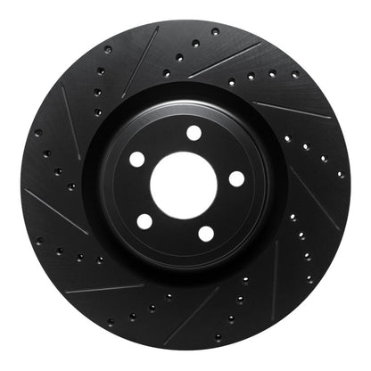 R1 Concepts R1 20-25 Ford Police Interceptor Utility Front Left Drilled & Slotted Black Brake Rotor