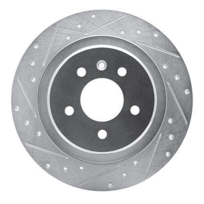 R1 Concepts R1 16-18 Buick Envision Rear Left Drilled & Slotted Silver Brake Rotor