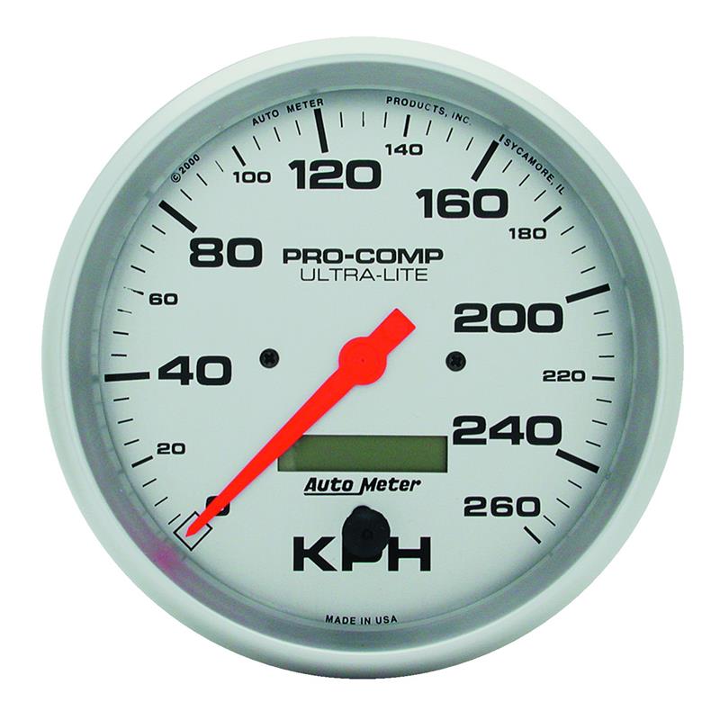 Autometer Ultra-Lite 5 inch 260 KPH In Dash Speedo