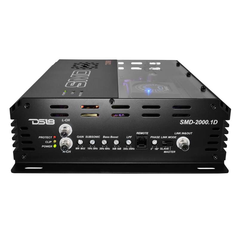 DS18 Steave Meade Colab 1-Channel Amp Class D 2000/1ohm 1400/2ohm 800/4ohm Watts LED Lights