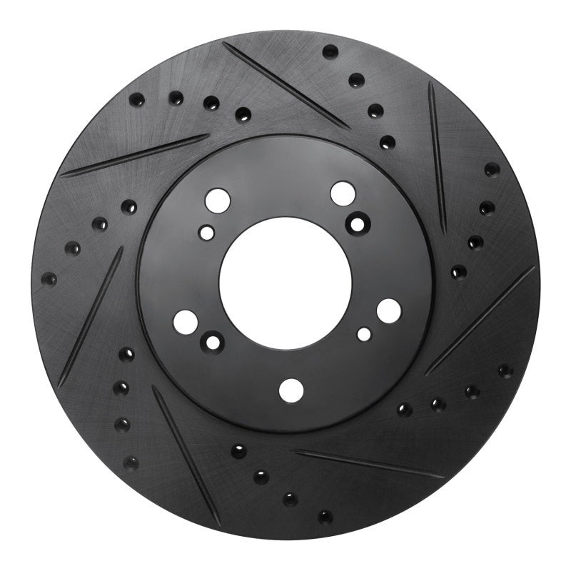 R1 Concepts R1 93-95 Acura Legend Front Right Drilled & Slotted Black Brake Rotor