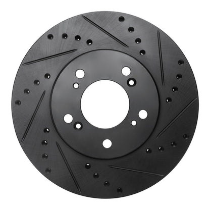 R1 Concepts R1 93-95 Acura Legend Front Right Drilled & Slotted Black Brake Rotor
