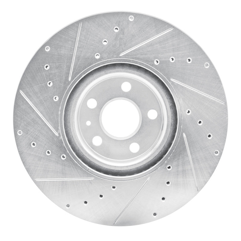 R1 Concepts R1 16-26 Polestar Polestar 2 Front Right Drilled & Slotted Silver Brake Rotor