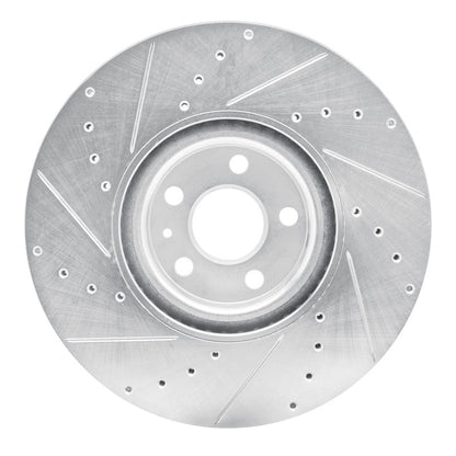 R1 Concepts R1 16-26 Polestar Polestar 2 Front Right Drilled & Slotted Silver Brake Rotor
