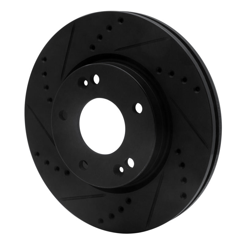 R1 Concepts R1 01-05 Hyundai Santa Fe Front Left Drilled & Slotted Black Brake Rotor