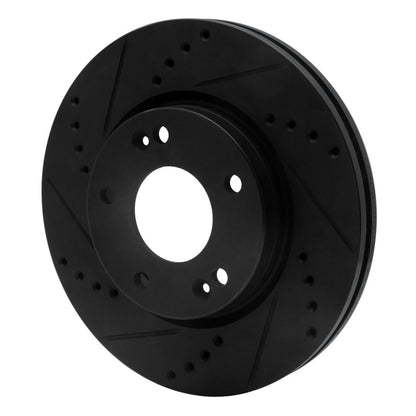 R1 Concepts R1 01-05 Hyundai Santa Fe Front Left Drilled & Slotted Black Brake Rotor