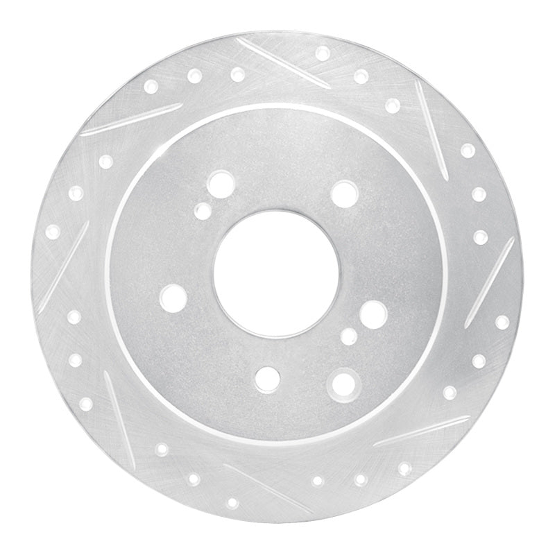 R1 Concepts R1 90-96 Infiniti Q45 Rear Right Drilled & Slotted Silver Brake Rotor