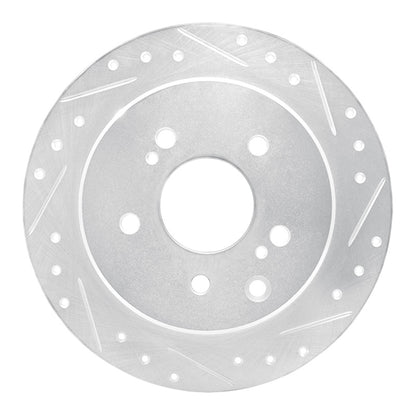 R1 Concepts R1 90-96 Infiniti Q45 Rear Right Drilled & Slotted Silver Brake Rotor