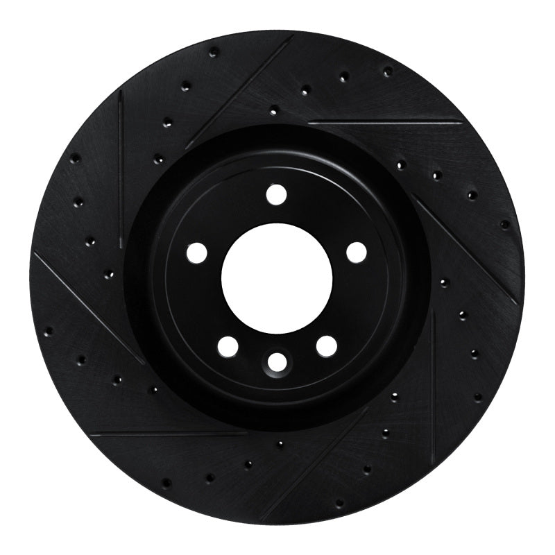 R1 Concepts R1 18-24 Land Rover Discovery Front Left Drilled & Slotted Black Brake Rotor