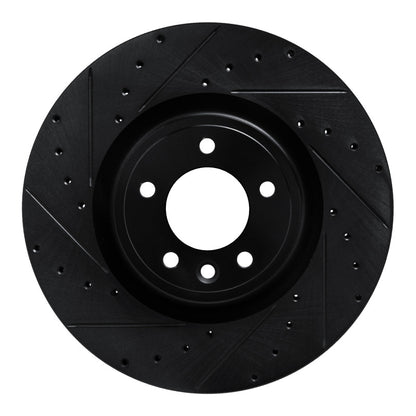 R1 Concepts R1 18-24 Land Rover Discovery Front Left Drilled & Slotted Black Brake Rotor