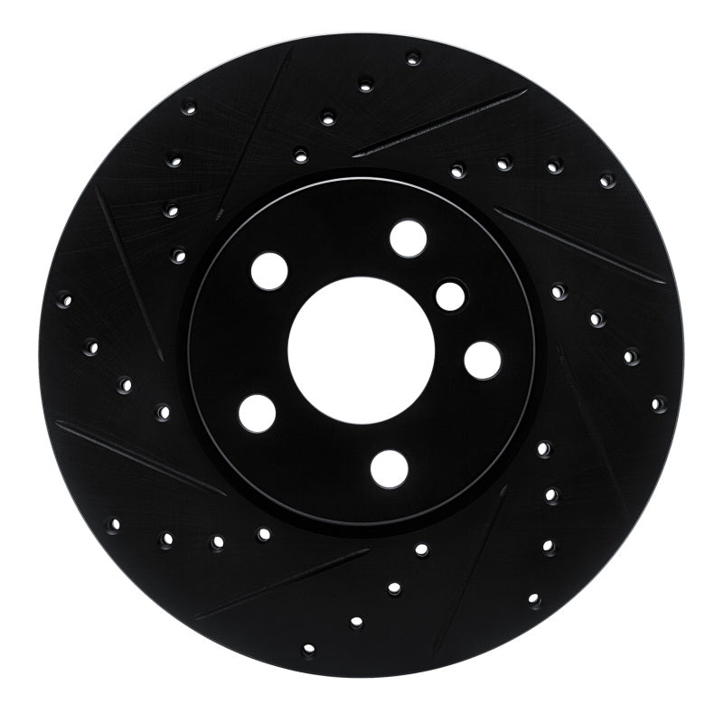 R1 Concepts R1 16-24 Mini Cooper Countryman Front Left Drilled & Slotted Black Brake Rotor