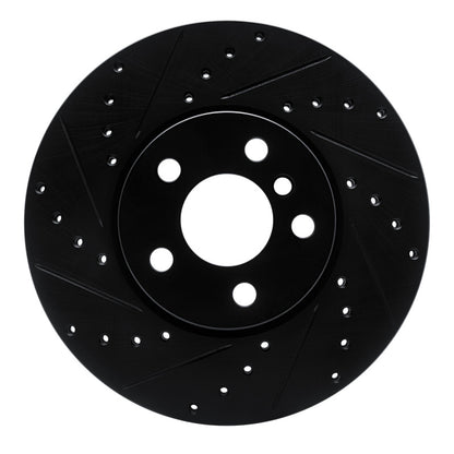 R1 Concepts R1 16-24 Mini Cooper Countryman Front Left Drilled & Slotted Black Brake Rotor