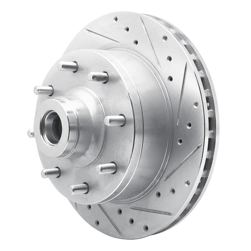 R1 Concepts R1 78-97 Dodge B200 / B200 Van / B250 Front Right Drilled & Slotted Silver Brake Rotor
