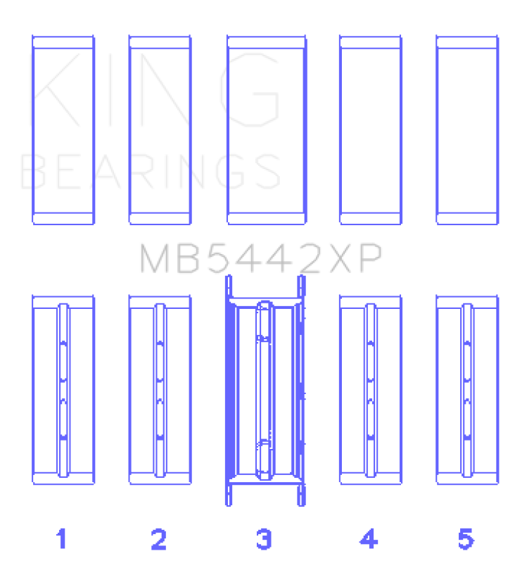 King Engine Bearings King 07-09 Mazdaspeed 3 L3-VDT MZR DISI (t) Duratec High Performance Main Bearing Set - Size (0.50)