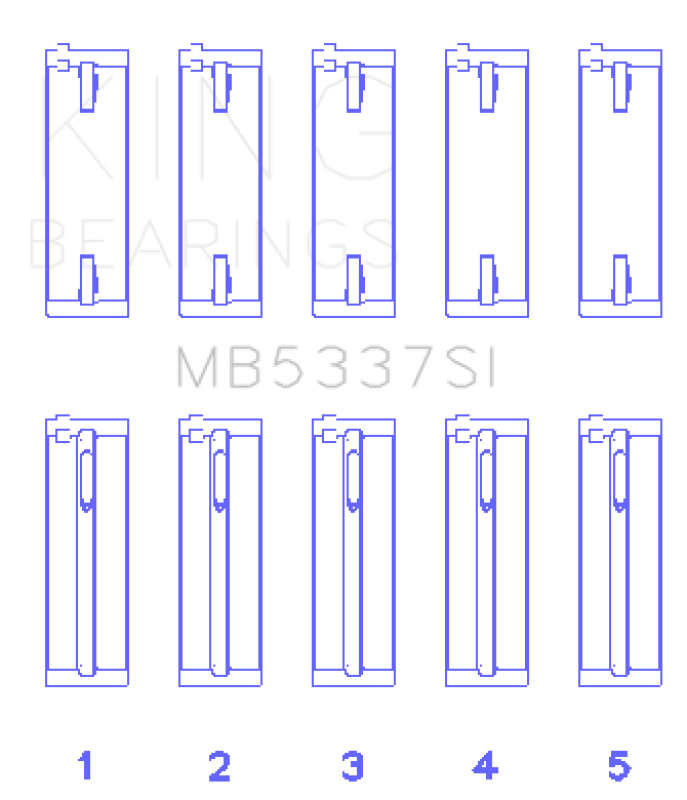King Engine Bearings Volkswagen 2.0L 81 x 95.5mm Main Engine Bearing