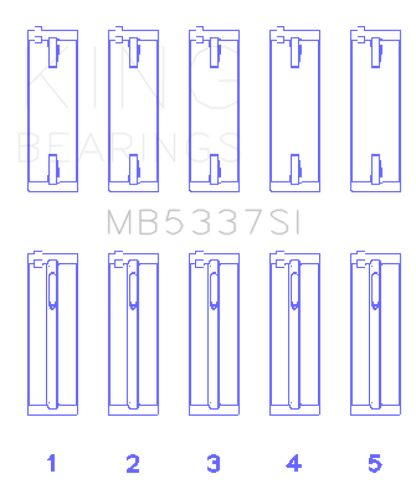 King Engine Bearings Volkswagen 2.0L 81 x 95.5mm Main Engine Bearing