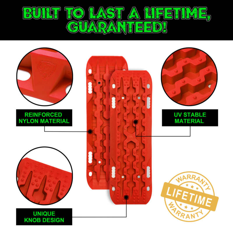 Rhino USA Recovery Traction Boards - Red (Pair)