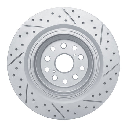 R1 Concepts R1 18-23 Lexus Ls500 Left Rear Drilled & Slotted Geo-Carbon Rotor
