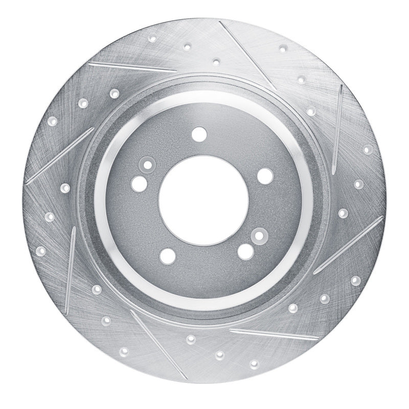 R1 Concepts R1 21-25 Hyundai SONATA Rear Right Drilled & Slotted Silver Brake Rotor