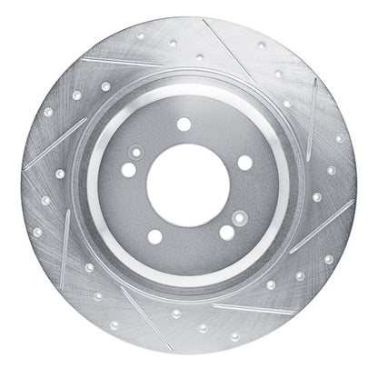R1 Concepts R1 21-25 Hyundai SONATA Rear Right Drilled & Slotted Silver Brake Rotor
