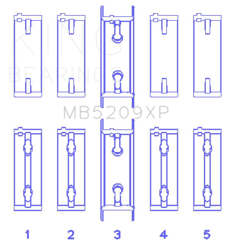 King Engine Bearings King Mitsubishi 4G63/4G64 7 Bolt 2nd Gen DSM and EVO I-IV Performance Main Bearing Set - Size STD
