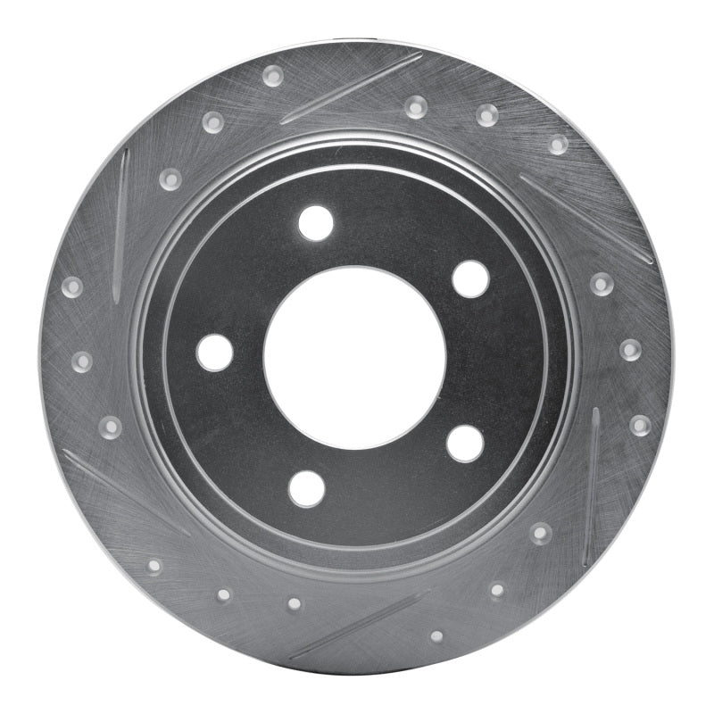 R1 Concepts R1 93-04 Chrysler 300M Rear Left Drilled & Slotted Silver Brake Rotor
