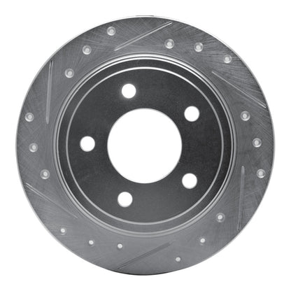 R1 Concepts R1 93-04 Chrysler 300M Rear Left Drilled & Slotted Silver Brake Rotor