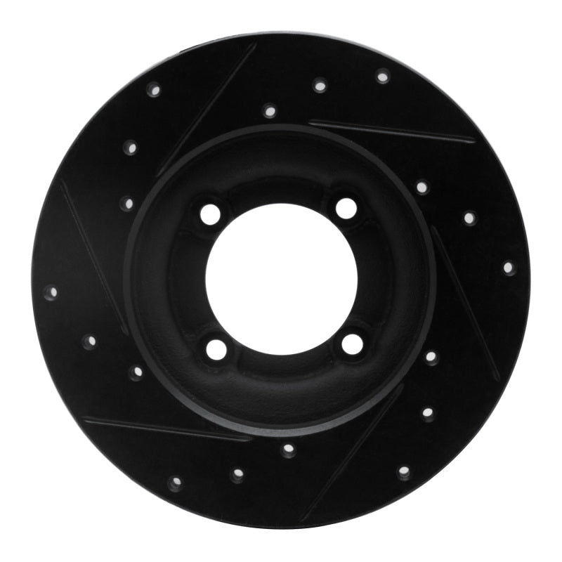 R1 Concepts R1 82-84 Mazda B2000 Front Right Drilled & Slotted Black Brake Rotor