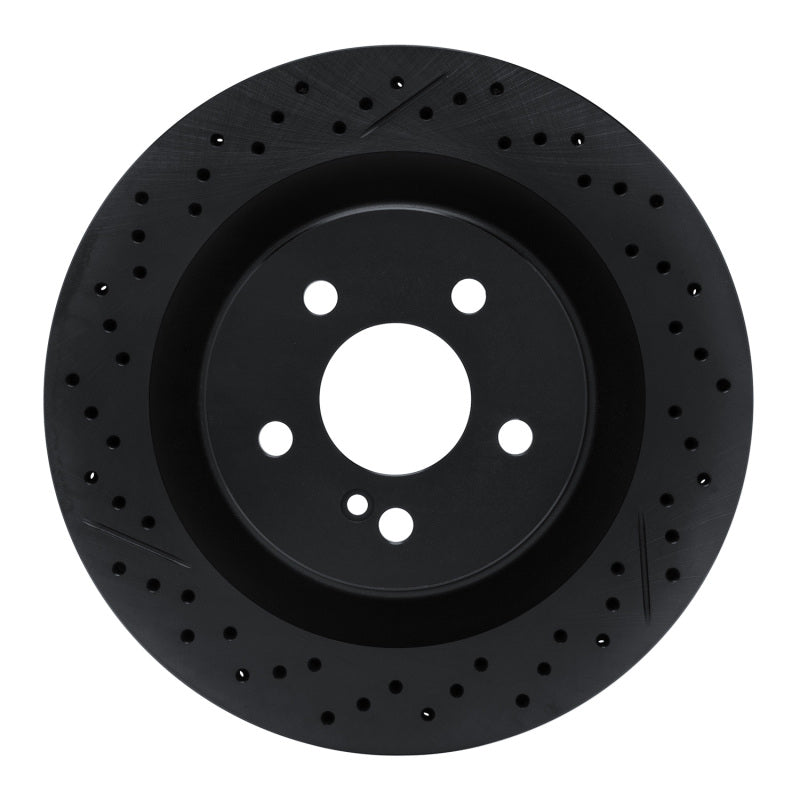 R1 Concepts R1 08-15 Mercedes-Benz C63 AMG Rear Drilled & Slotted Black Brake Rotor