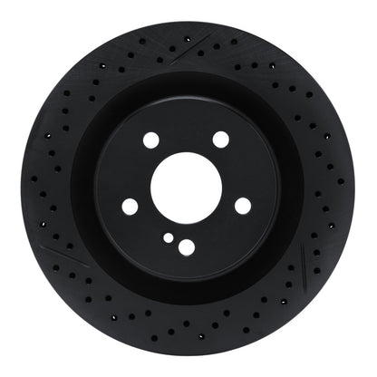 R1 Concepts R1 08-15 Mercedes-Benz C63 AMG Rear Drilled & Slotted Black Brake Rotor