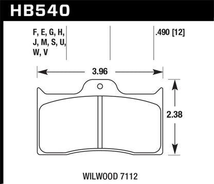 Hawk Performance Hawk Wilwood DTC-60 Brake Pads