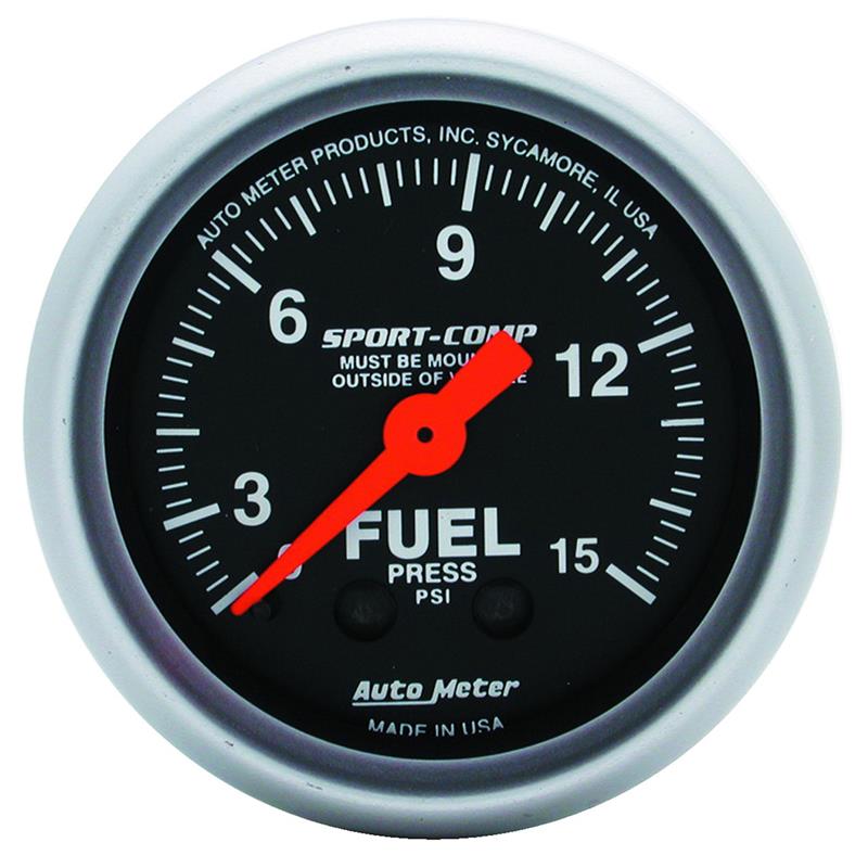 AutoMeter Gauge Fuel Pressure 2-1/16in. 1.0Kg/Cm2 Mechanical Sport-Comp